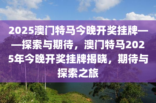 2025年今晚澳门特马,探索未来之门，澳门特马在2025年的新篇章